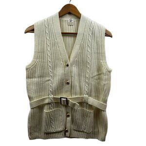 RARE 70s IVORY SWEATER VEST‎ - MADE IN USA MUSEUM WORTHY - NEVER BEEN WORN